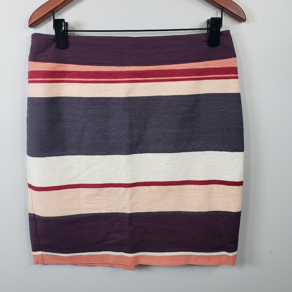 LOFT Outlet Navy Plum Pink Purple Skirt Womens Size 8  Preppy Casual Style /A289
